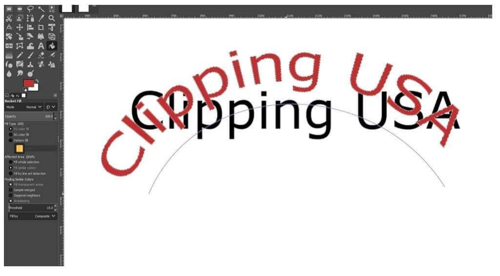 how to curve text in gimp 13