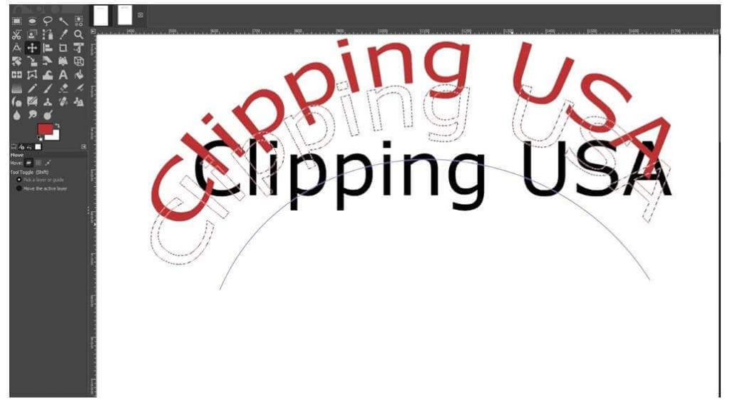 how to curve text in gimp 14